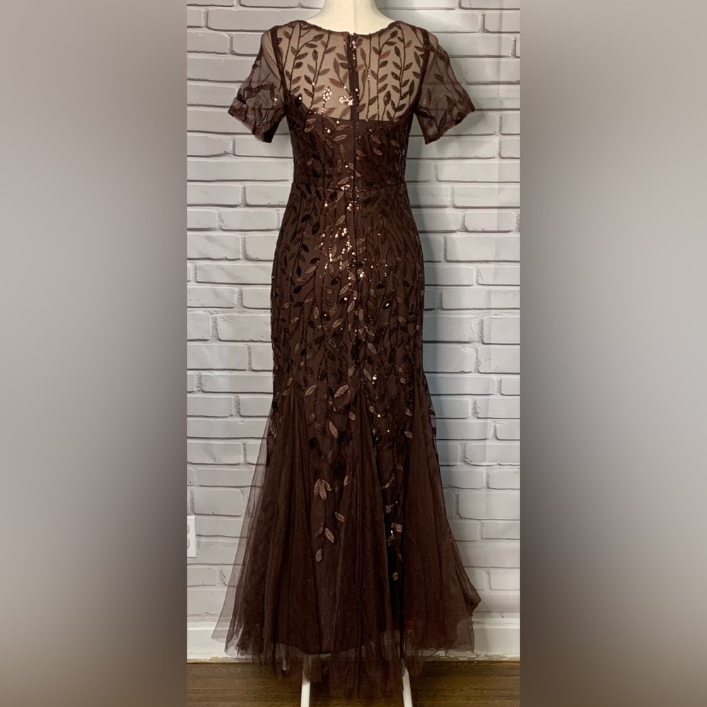Elegant Brown Gown for Cocktail Events Wedding Prom Gala - Picture 4 of 16